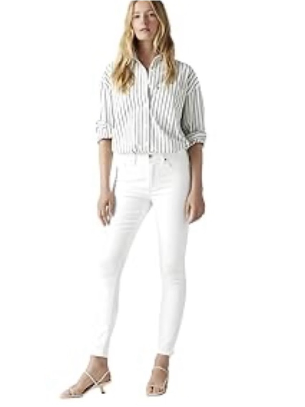 Levi's 721 High Rise Skinny Jeans White Size 26x30 - Picture 3 of 3